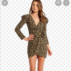 Bardot Tracey faux wrap animal print dress